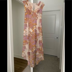 Floral high low maxi dress